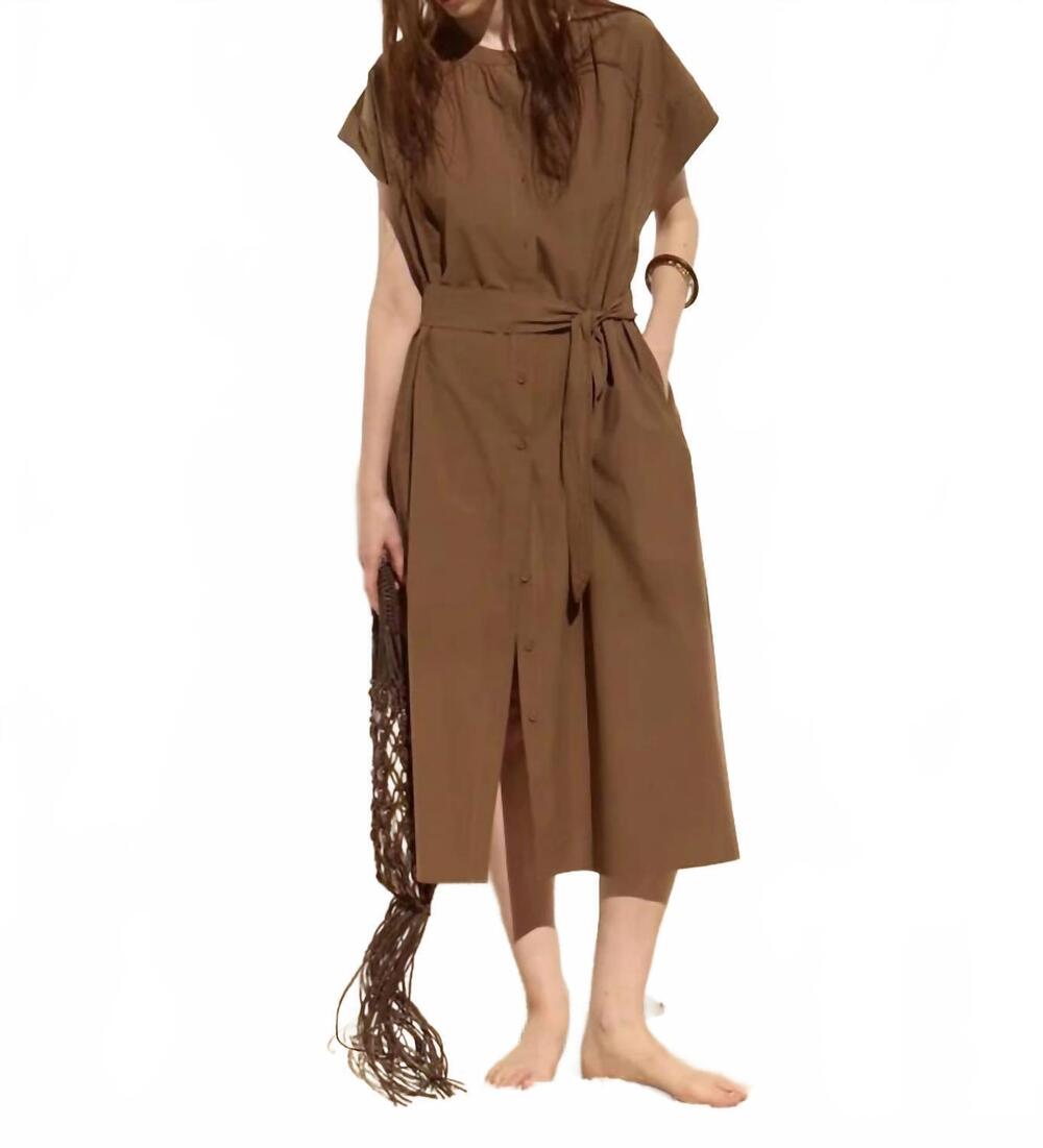 NEW DELUC cancela midi dress in pecan